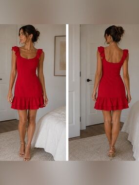 Milly Scarlet Ruffle Mini Dress